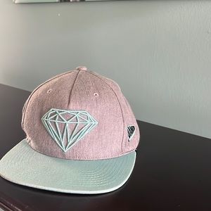 Diamond Baseball Cap - Gray and Light Blue